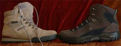 My old merrell boots toe to toe with my new Lowa boots