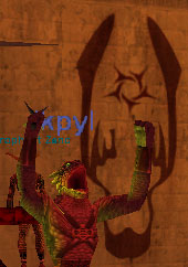 screenshot of an Iksar Shaman roaring